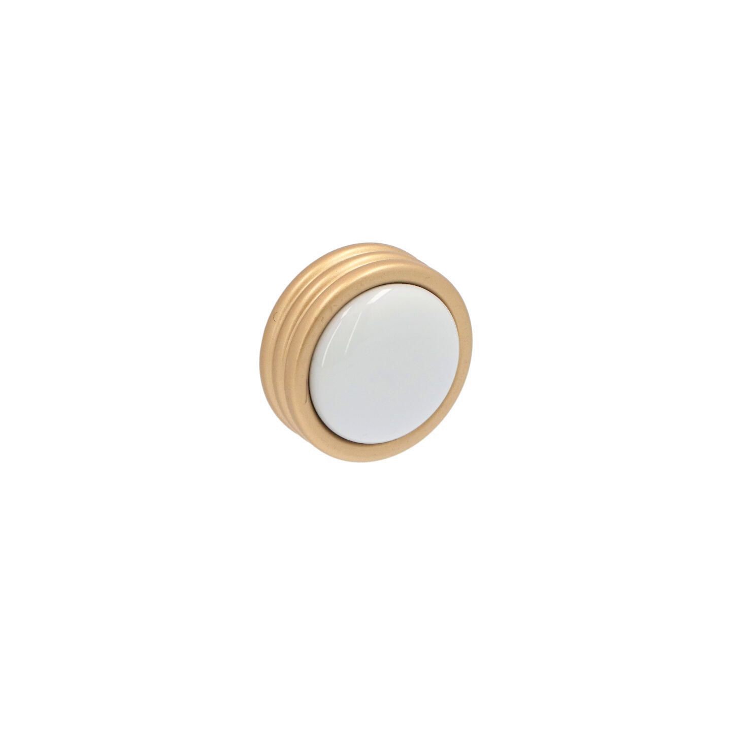 Bouton pour meubles en zamac et Porcelaine Diamètre 34mm Alucover laiton - Jaune / doré, Zamak
