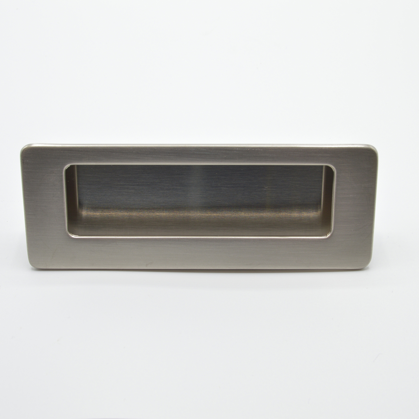 Poignée cuvette rectangulaire de meuble en zamac 113x42 mm NICKELÉ BROSSÉ - Gris / argent, Zamak – Image 2