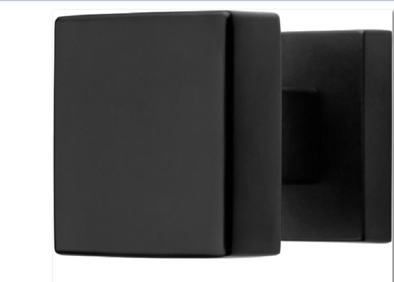 2 Bouton rosace carrée Système de montage ultrarapide Click Clack, noir, Garantie 5 ans, pour porte intérieure sans clé. - Zamak - Image 3