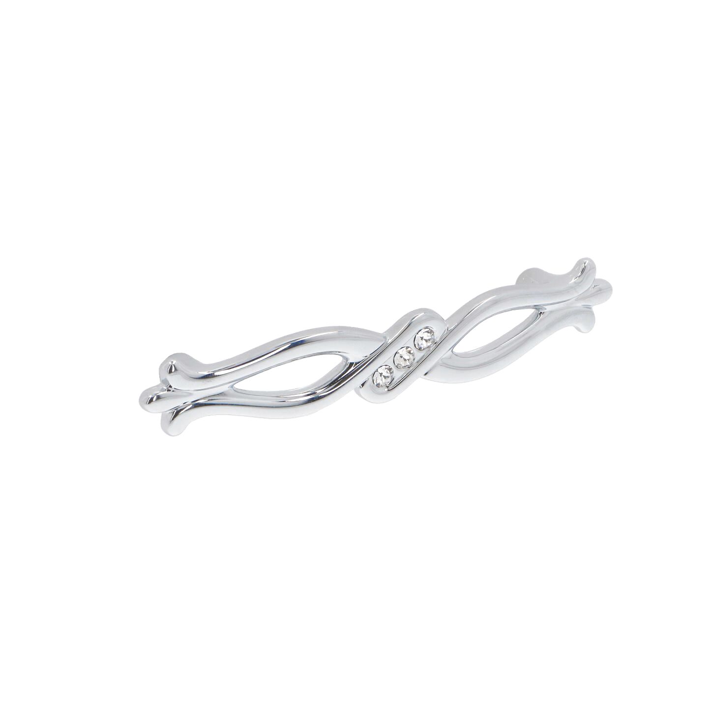 Poignée pour meubles en zamac et cristal Entraxe 96mm chrome poli - Gris / argent, Zamak