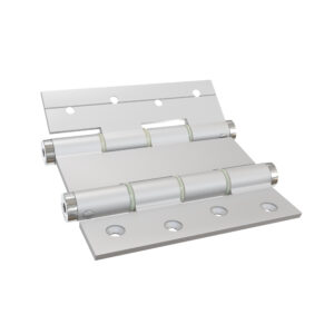 Charnière va et vient à ressort, 120X40 mm, en aluminium anodisée argent, pour porte de 40 mm. – Gris / argent