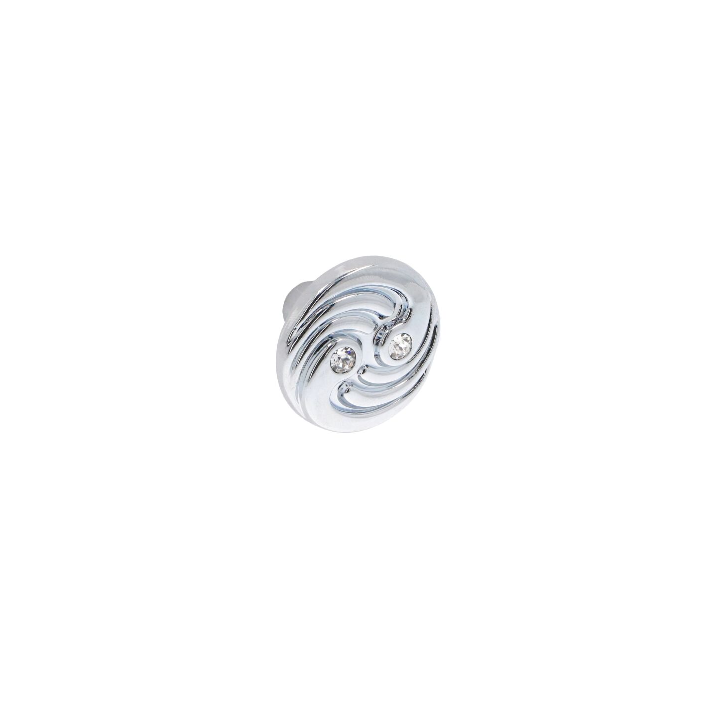 Bouton pour meubles en zamac et cristal Diamètre 31mm chrome poli - Gris / argent, Zamak