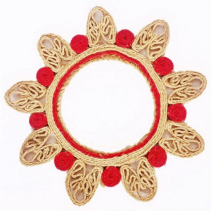 Dessous de plat en sisal rouge 38 cm