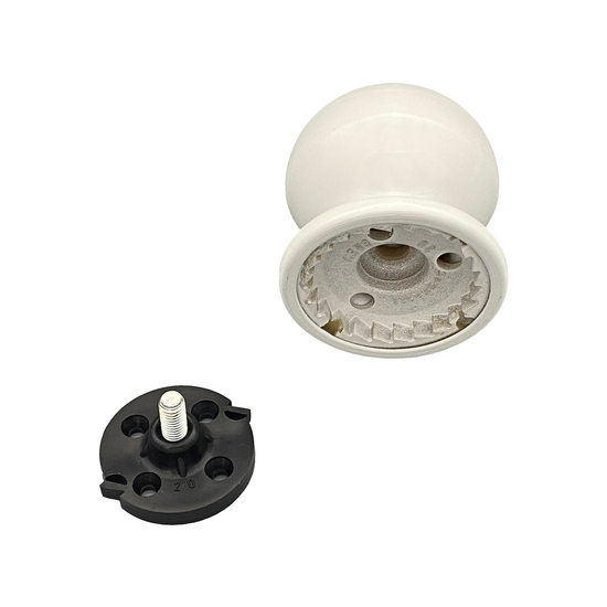 Bouton tirant de porte fixe Ø70 mm en aluminium BLANC RAL 9010 - breveté – Image 3