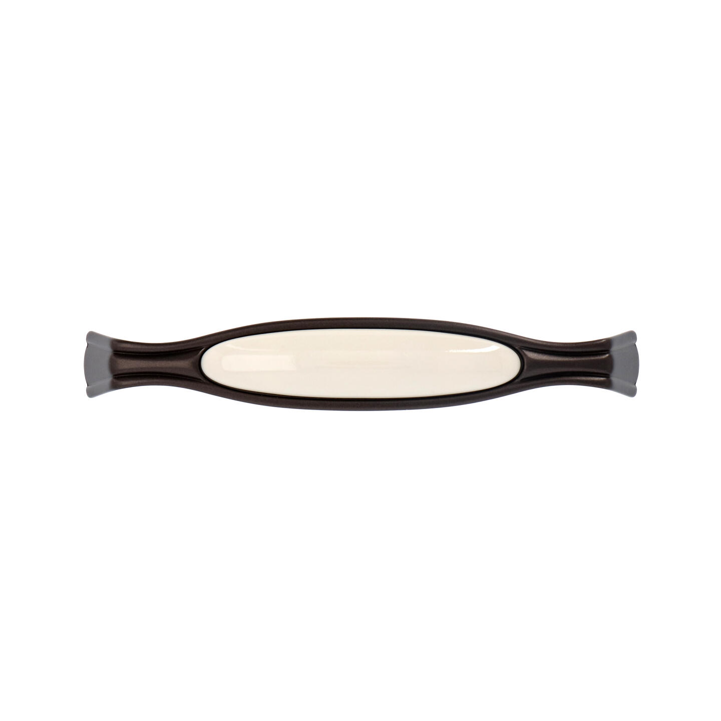 Poignée pour meubles en zamac et Porcelaine Entraxe 128mm Brun alu - Marron, Zamak – Image 3