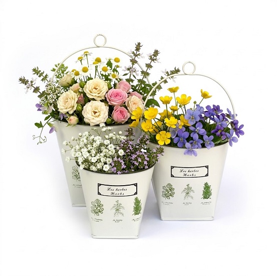 Jardinières cubes en métal, avec 3 cubes variés - Blanc - Imagen 2