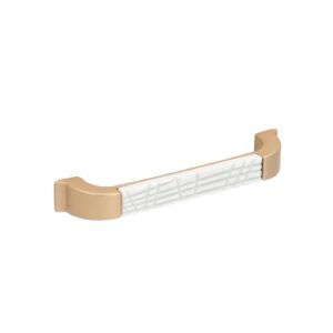 Poignée pour meubles en zamac et porcelaine Entraxe 128mm Alucover laiton – Jaune / doré, Zamak