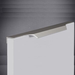 Poignée de meuble profil en aluminium Entraxe 147x16x40mm Chrome Mat – Gris / argent
