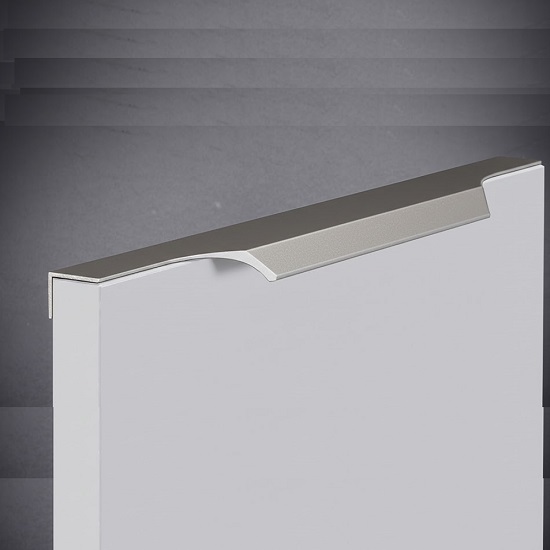 Poignée de meuble profil en aluminium Entraxe 147x16x40mm Chrome Mat - Gris / argent