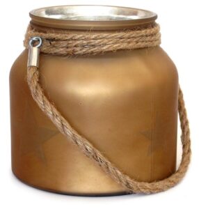 Bougeoir en verre doré, H 15,5 cm – Jaune / doré, Cristal