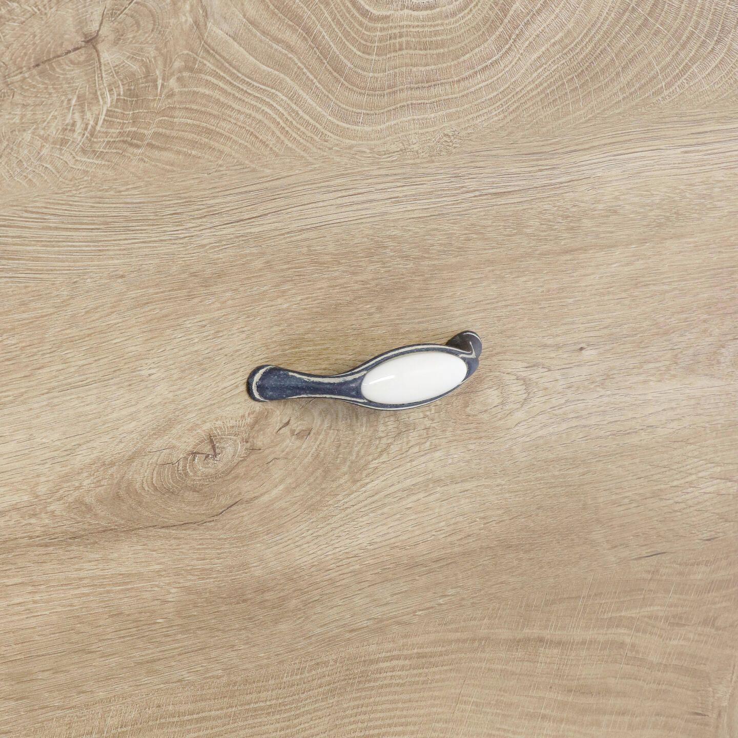 Poignée pour meubles en zamac et Porcelaine Entraxe 96mm Ivoire rustique - Beige, Zamak - Image 5