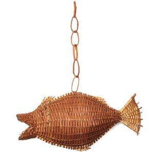 Poisson en  rotin naturel, H 26cm – Marron