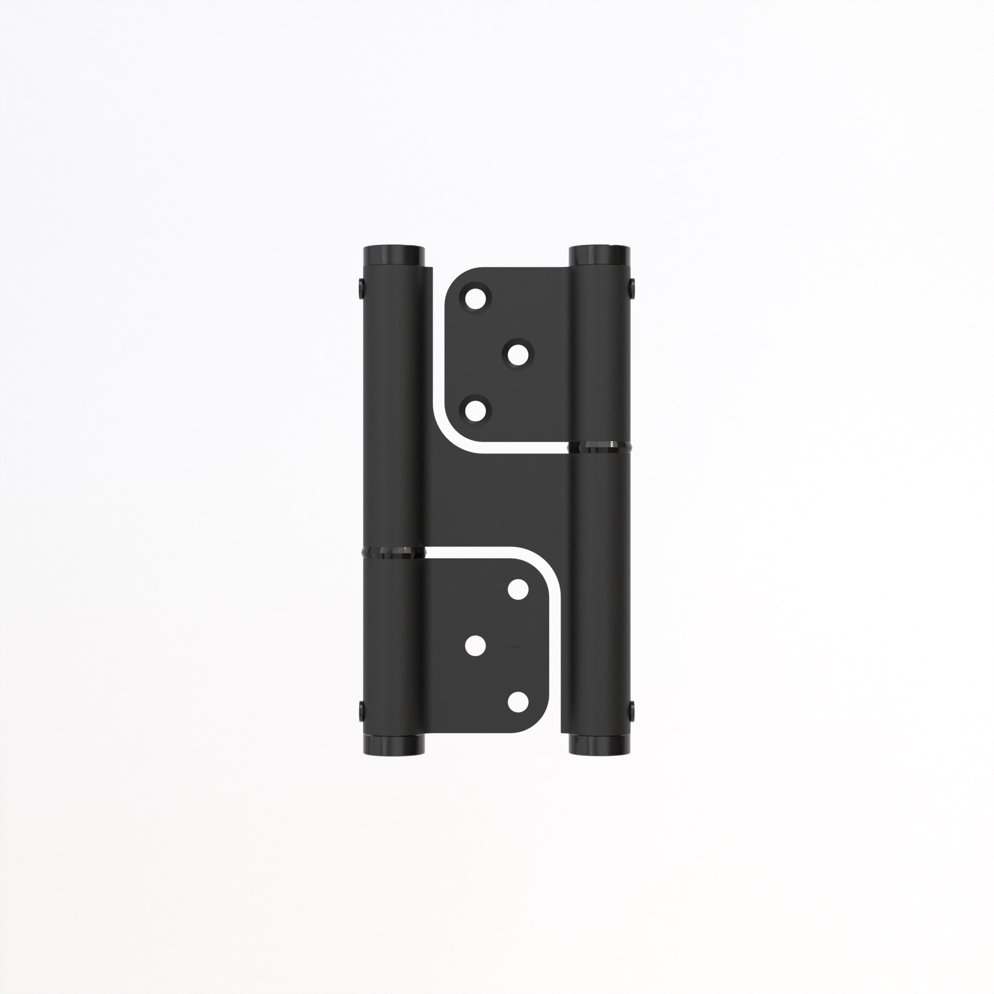 Charnière va et vient à ressort, 120X35 mm, mouvement 180 °, en aluminum Noir, posée totalement en applique, - Aluminium