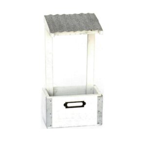 Jardinière en bois, H 9/29cm – Blanc
