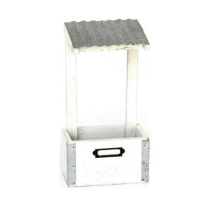 Jardinière en bois, H 9/29cm - Blanc