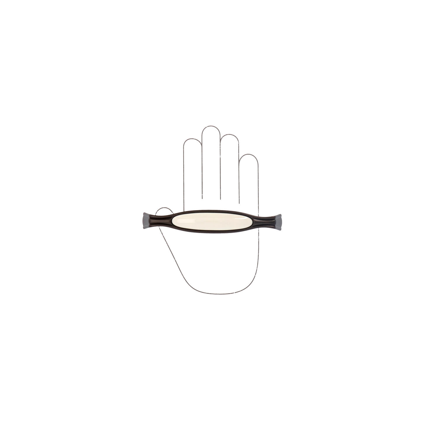 Poignée pour meubles en zamac et Porcelaine Entraxe 128mm Brun alu - Marron, Zamak – Image 4
