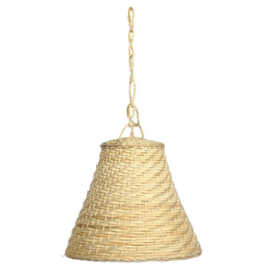 Abat jour en osier naturel  27 cm de diamètre et 24cm de haut- Chaîne 40 cm -sans passe-câble - Beige, Bois