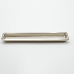 Poignée cuvette rectangulaire de meuble en zamac  240X25 mm NICKELÉ BROSSÉ – Gris / argent, Zamak