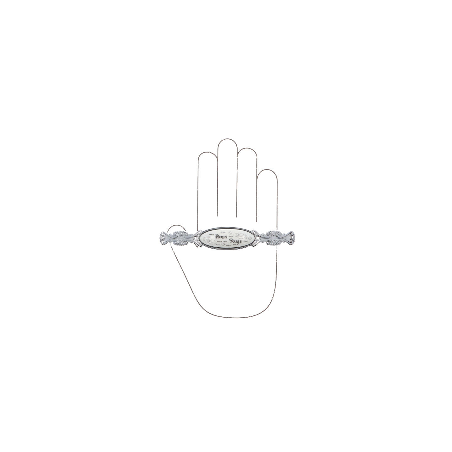 Poignée pour meubles en zamac et Porcelaine Entraxe 96mm chrome poli - Gris / argent, Zamak - Imagen 4