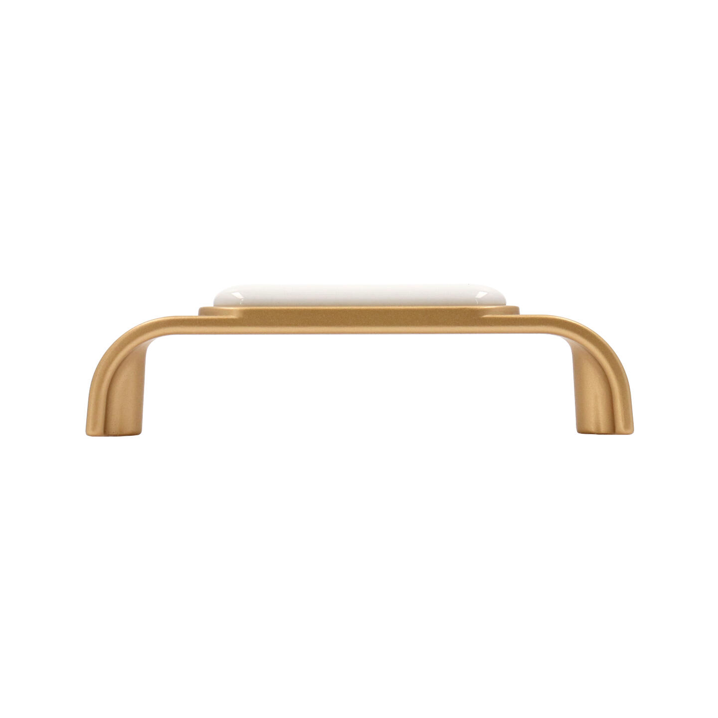 Poignée pour meubles en zamac et Porcelaine Entraxe 96mm Alucover laiton - Jaune / doré, Zamak – Image 2