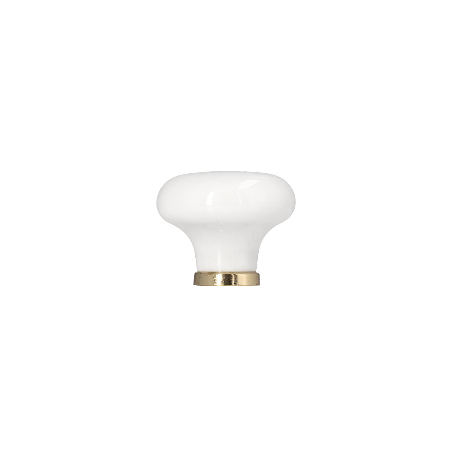 Bouton pour meubles en zamac et Porcelaine Diamètre 35mm plaqué or - Jaune / doré, Zamak - immagine 2