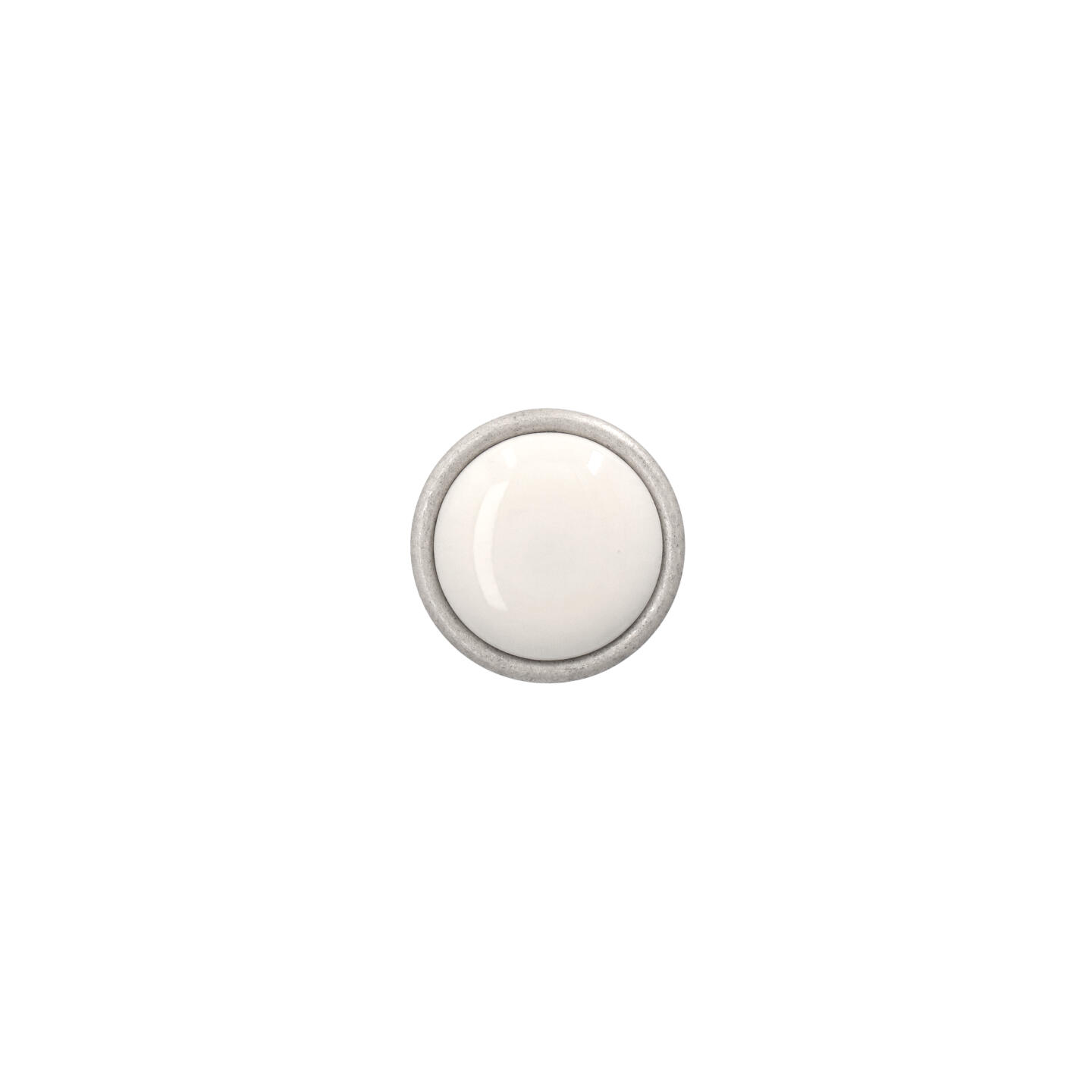 Bouton pour meubles en zamac et Porcelaine Diamètre 34mm Vieil argent rayé - Gris / argent, Zamak - Image 3