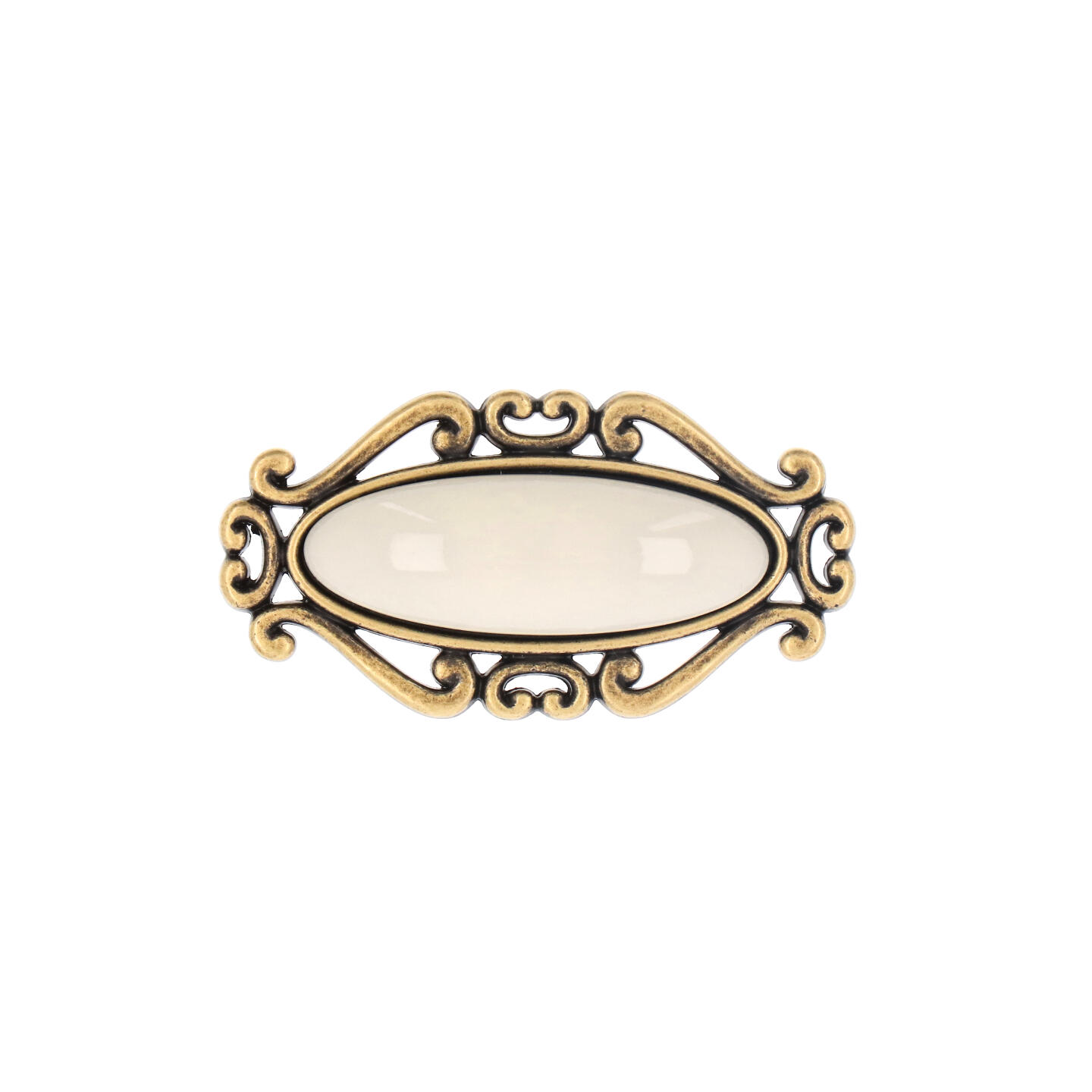 Bouton pour meubles en zamac et Porcelaine Entraxe 32mm Florence antique - Marron, Zamak - Imagen 3