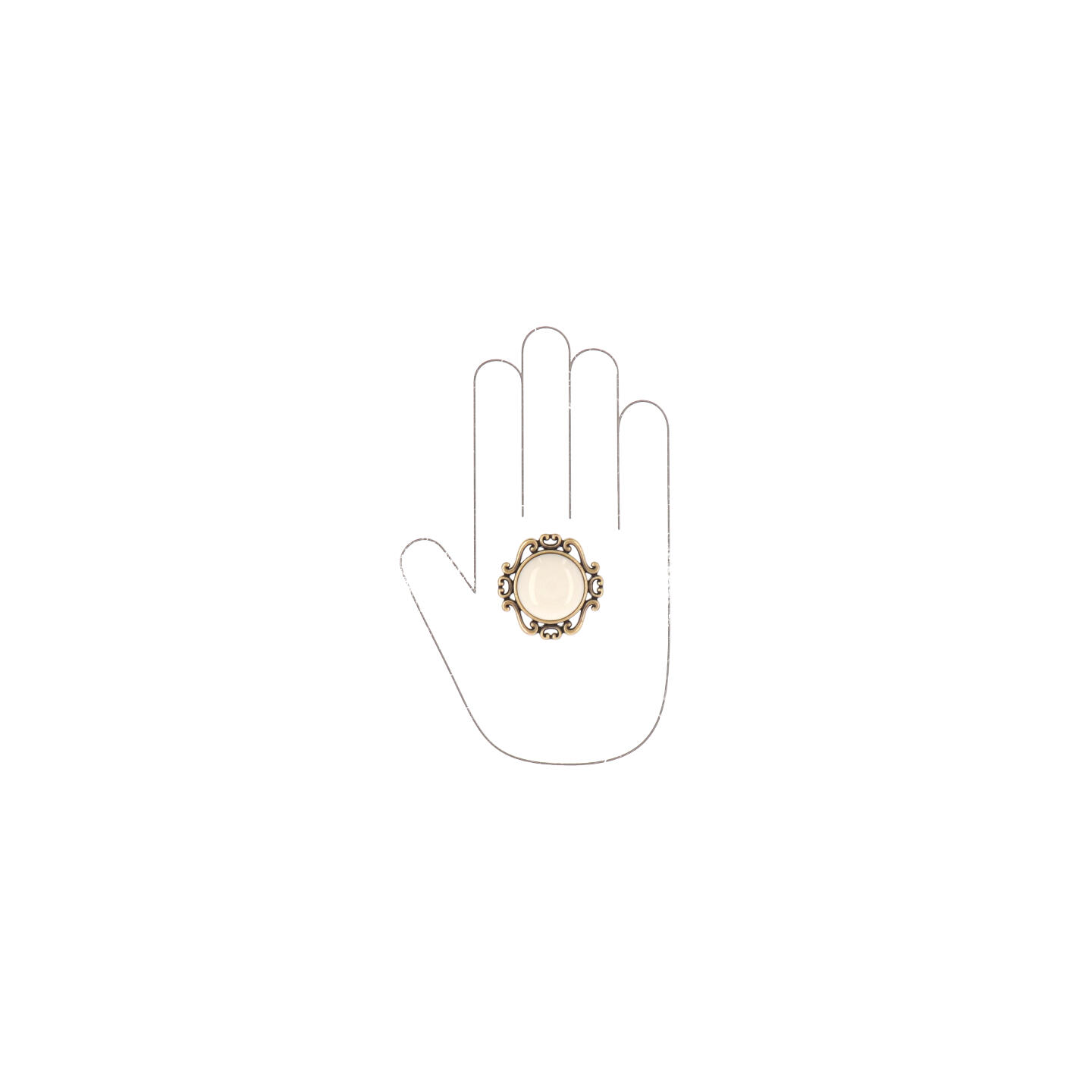 Bouton pour meubles en zamac et Porcelaine Diamètre 46mm x 25 Florence antique - Marron, Zamak - Imagen 4