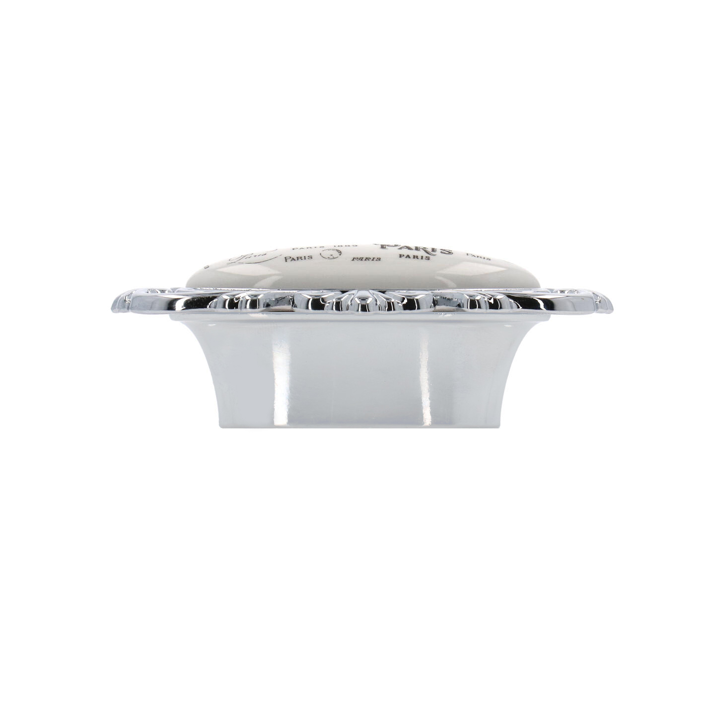 Bouton pour meubles en zamac et Porcelaine Entraxe 32mm chrome poli - Gris / argent, Zamak - immagine 3