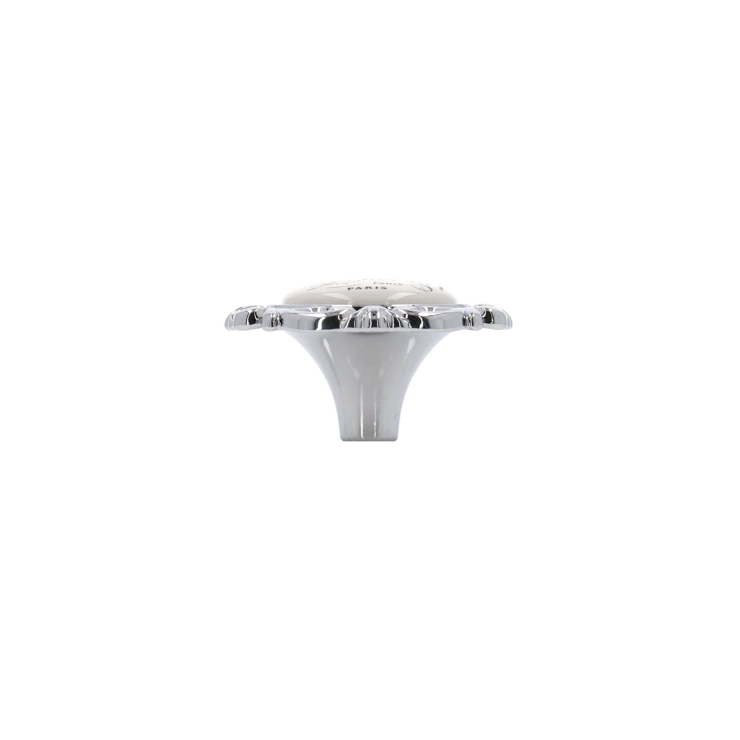 Bouton pour meubles en zamac et Porcelaine Diamètre 45mm chrome poli - Gris / argent, Zamak - Imagen 3