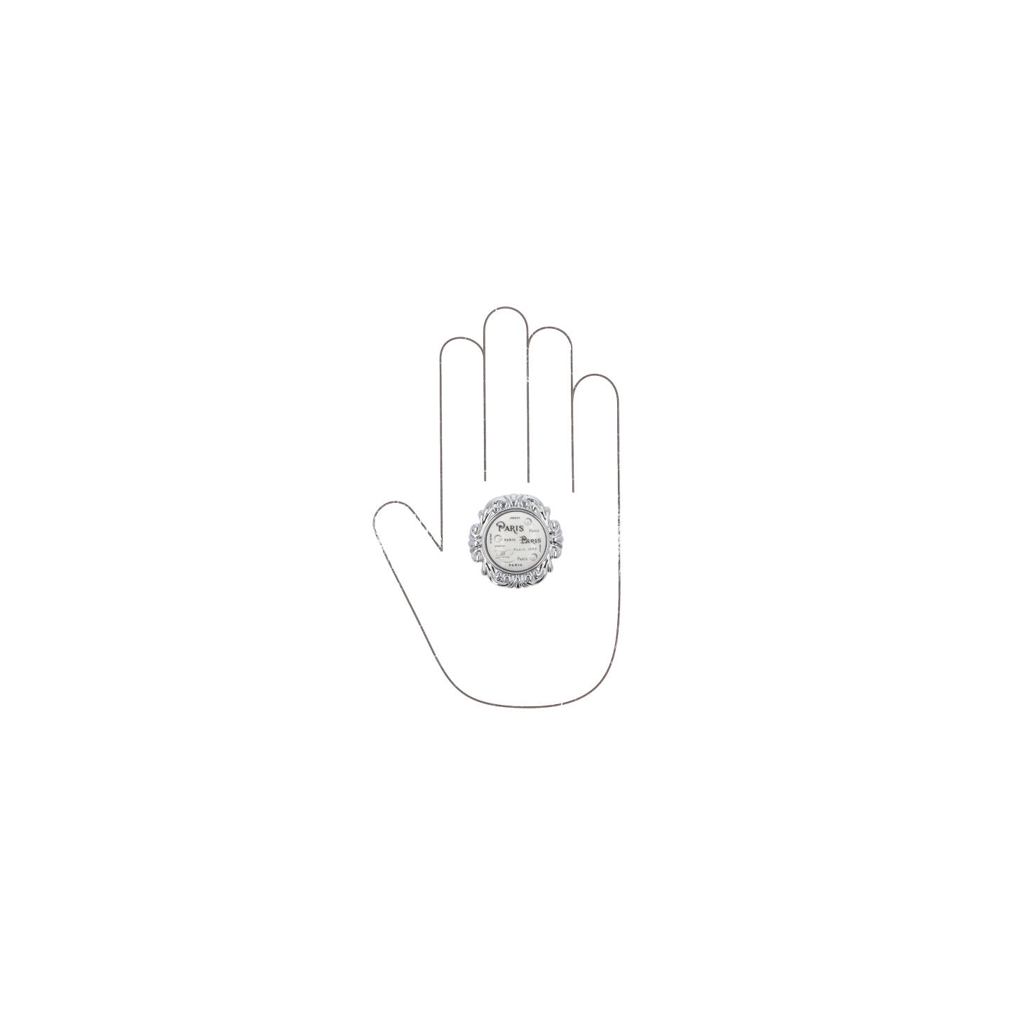 Bouton pour meubles en zamac et Porcelaine Diamètre 45mm chrome poli - Gris / argent, Zamak - Imagen 4