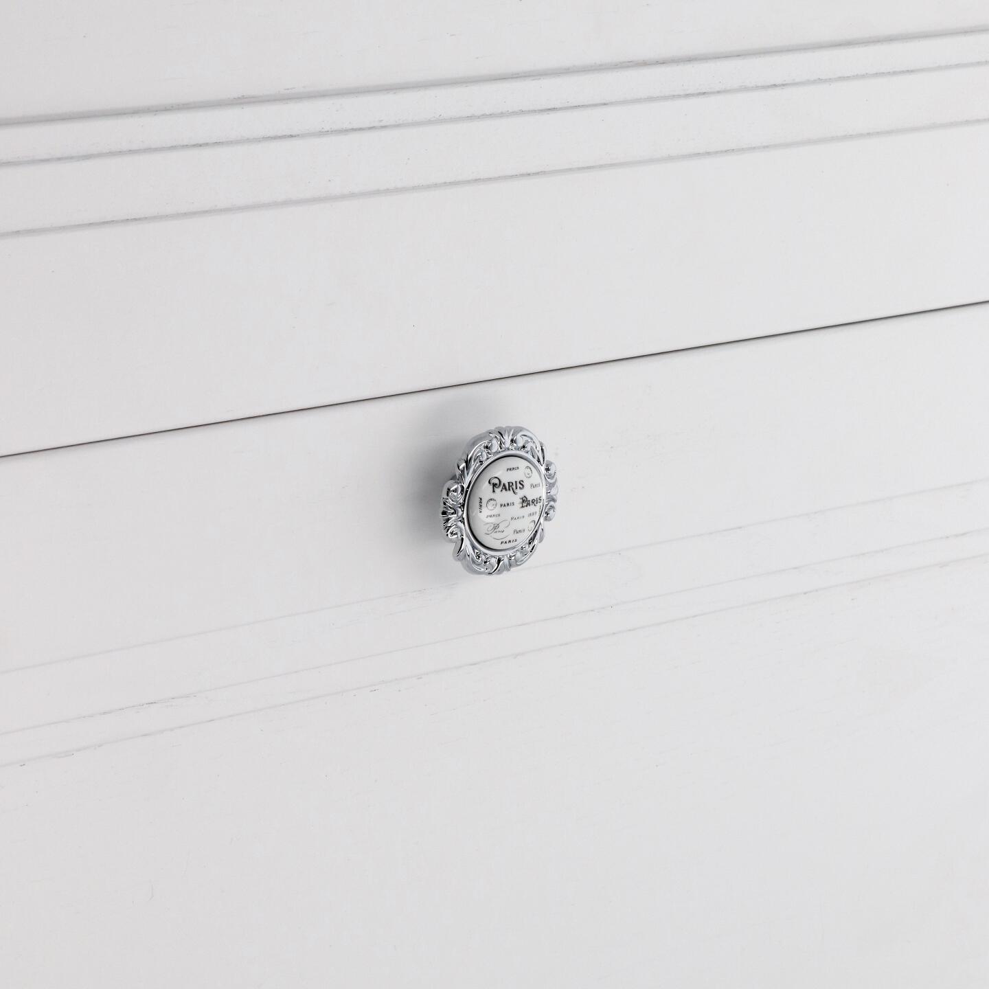 Bouton pour meubles en zamac et Porcelaine Diamètre 45mm chrome poli - Gris / argent, Zamak - Imagen 5