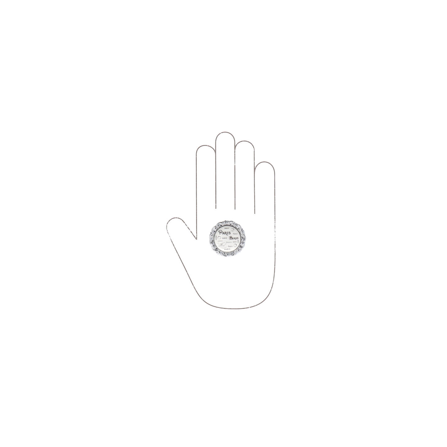 Bouton pour meubles en zamac et Porcelaine Diamètre 39mm chrome poli - Gris / argent, Zamak - immagine 4