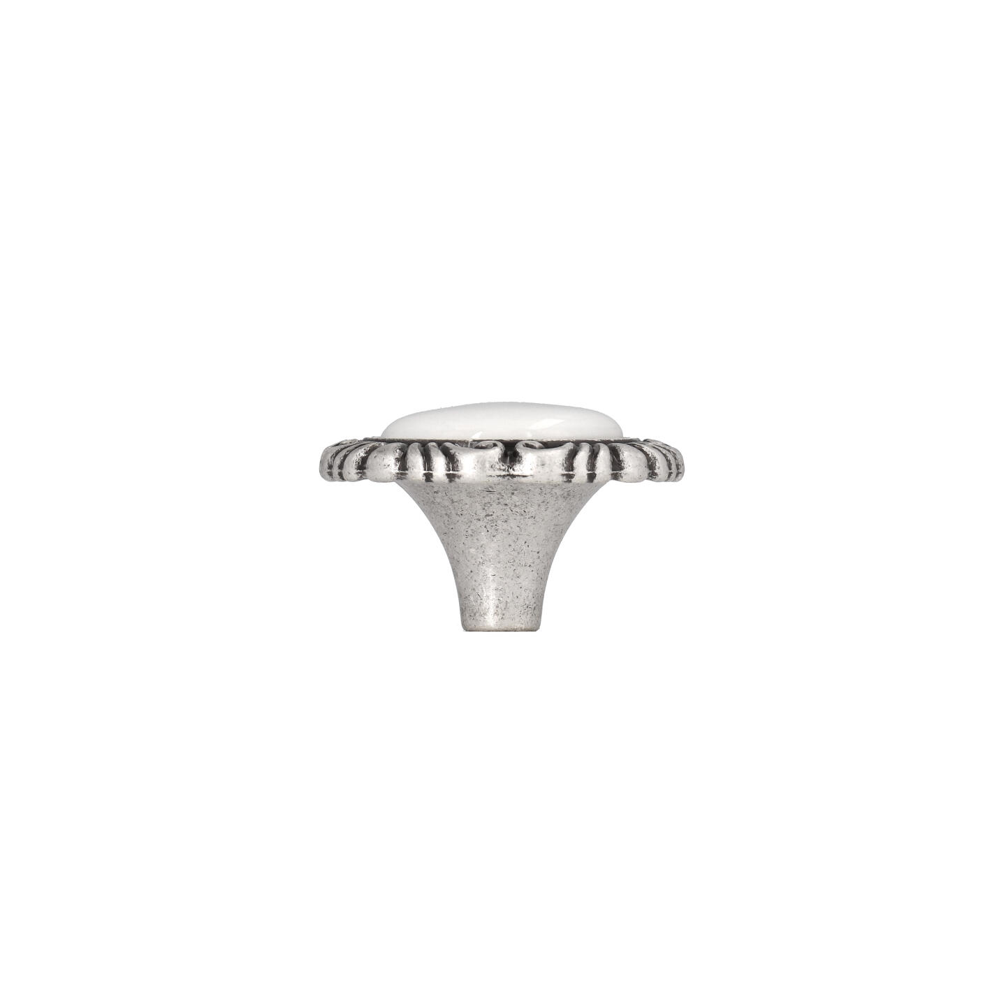 Bouton pour meubles en zamac et Porcelaine Diamètre 41mm Vieil argent brillant - Gris / argent, Zamak – Image 2