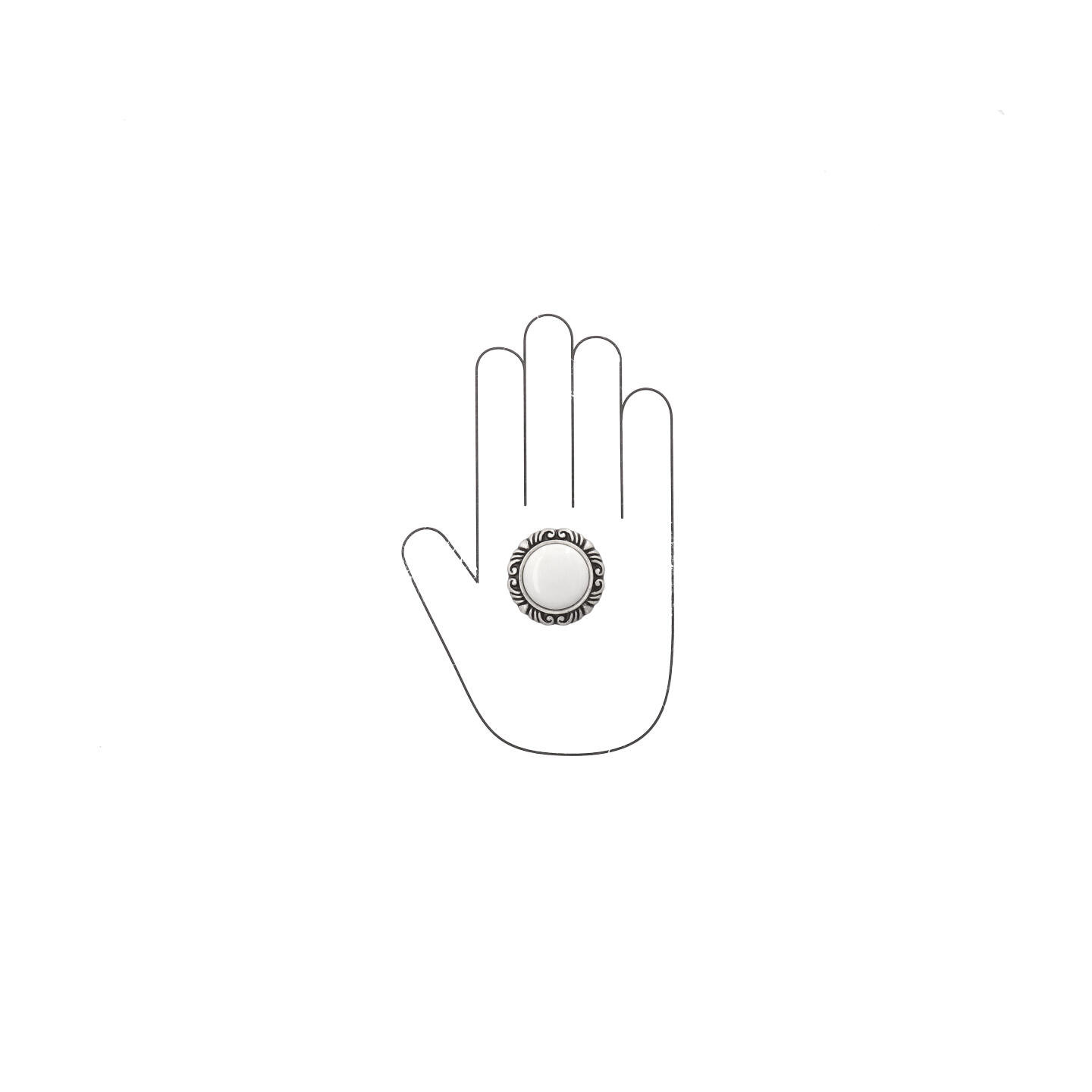 Bouton pour meubles en zamac et Porcelaine Diamètre 41mm Vieil argent brillant - Gris / argent, Zamak – Image 4