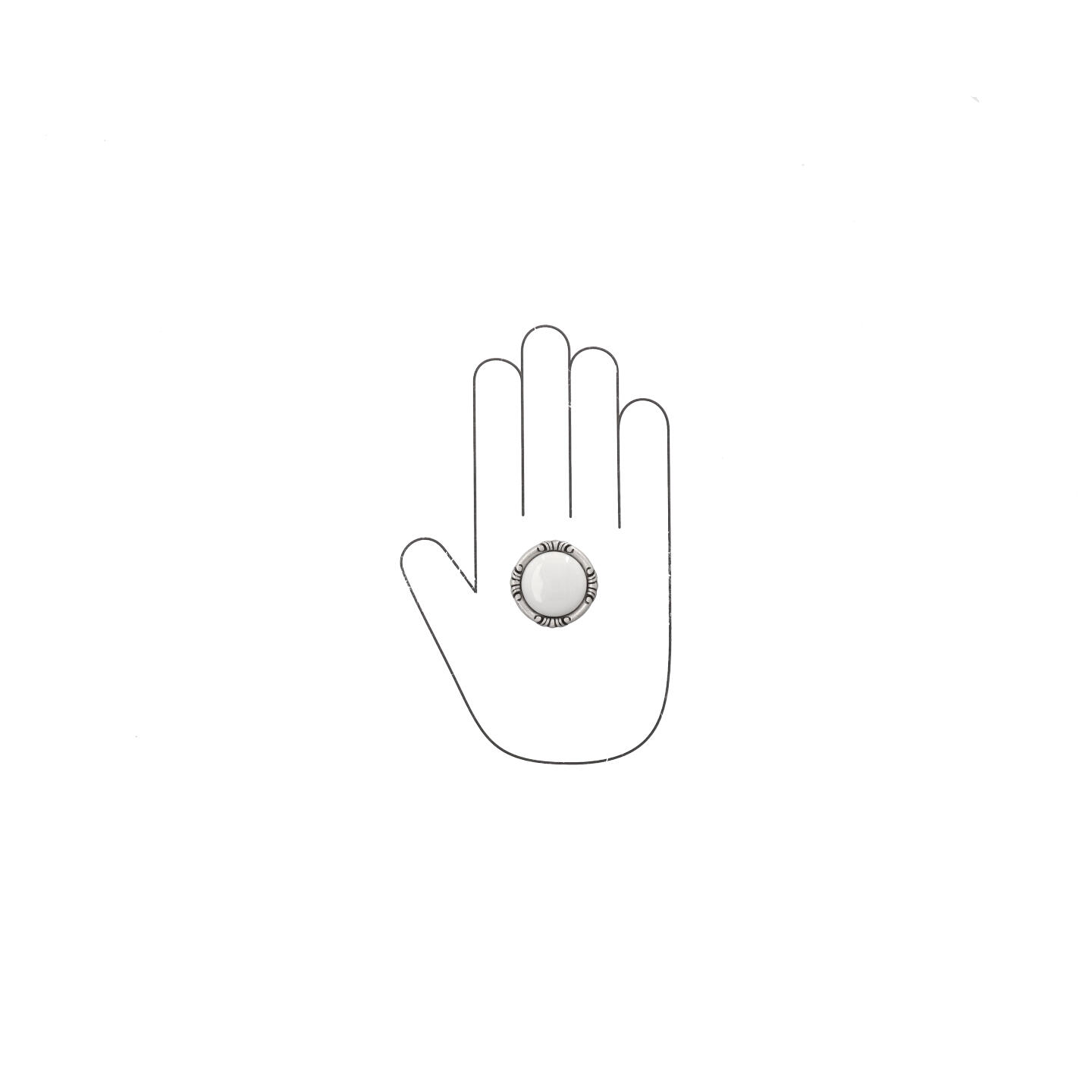 Bouton pour meubles en zamac et Porcelaine Diamètre 38mm Vieil argent brillant - Gris / argent, Zamak - immagine 4