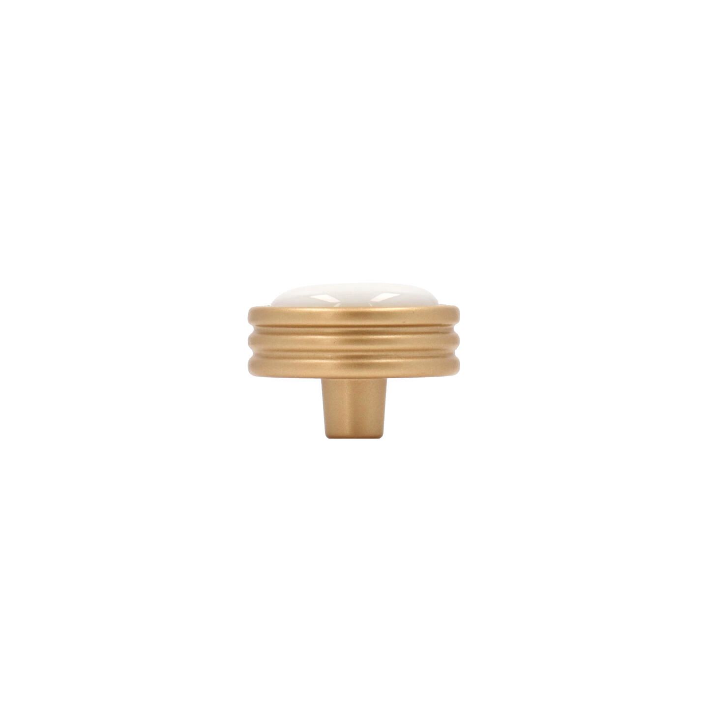 Bouton pour meubles en zamac et Porcelaine Diamètre 34mm Alucover laiton - Jaune / doré, Zamak – Image 2