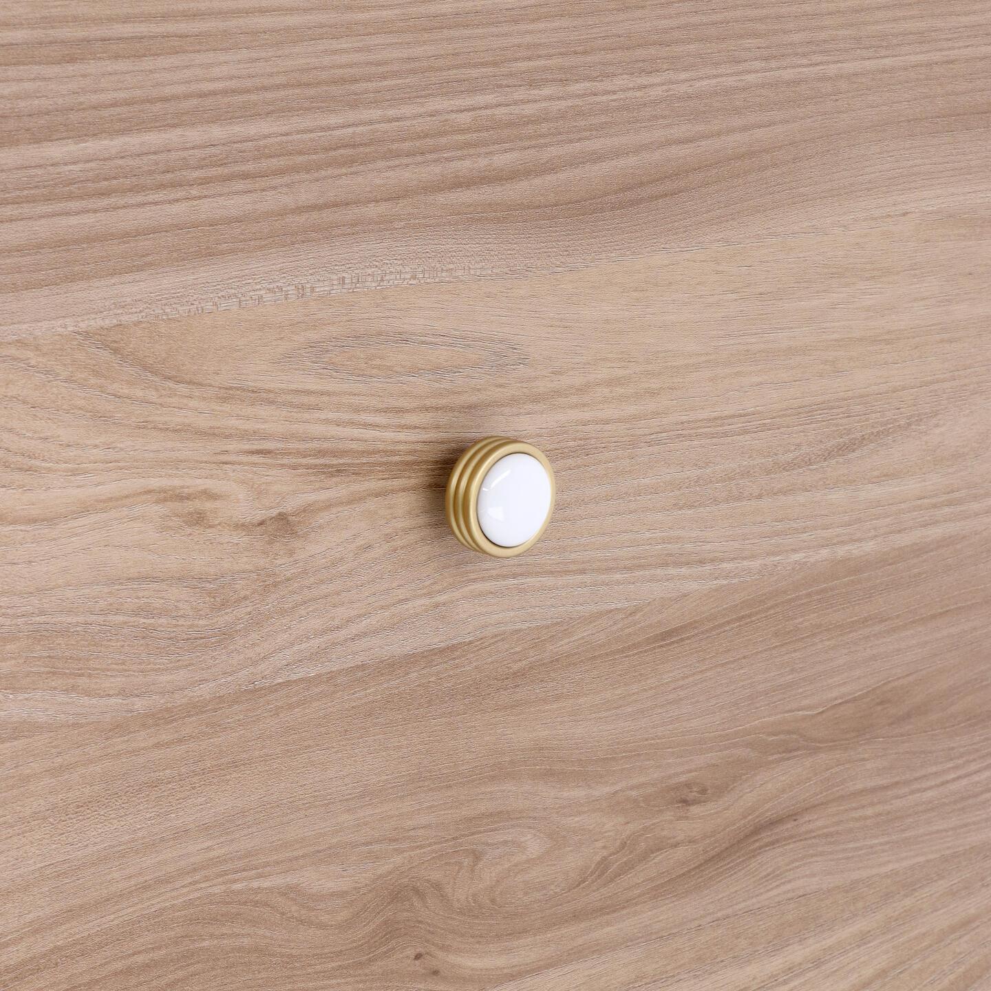 Bouton pour meubles en zamac et Porcelaine Diamètre 34mm Alucover laiton - Jaune / doré, Zamak – Image 5