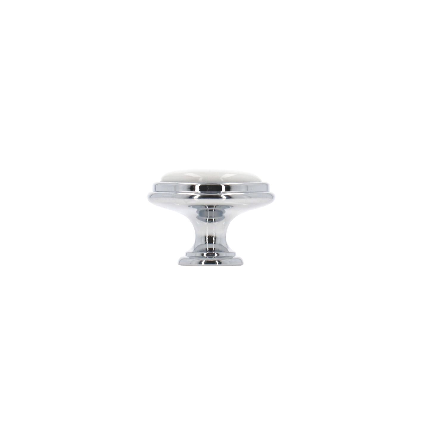 Bouton pour meubles en zamac et Porcelaine Diamètre 35mm chrome poli - Gris / argent, Zamak - immagine 2