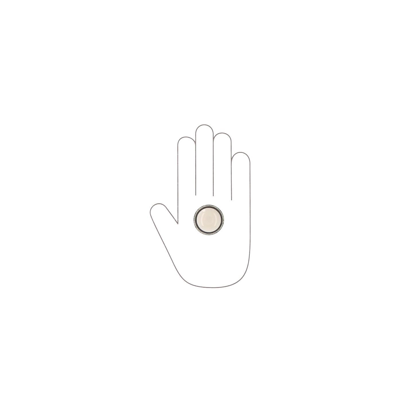 Bouton pour meubles en zamac et Porcelaine Diamètre 35mm Ivoire rustique - Beige, Zamak - Image 4