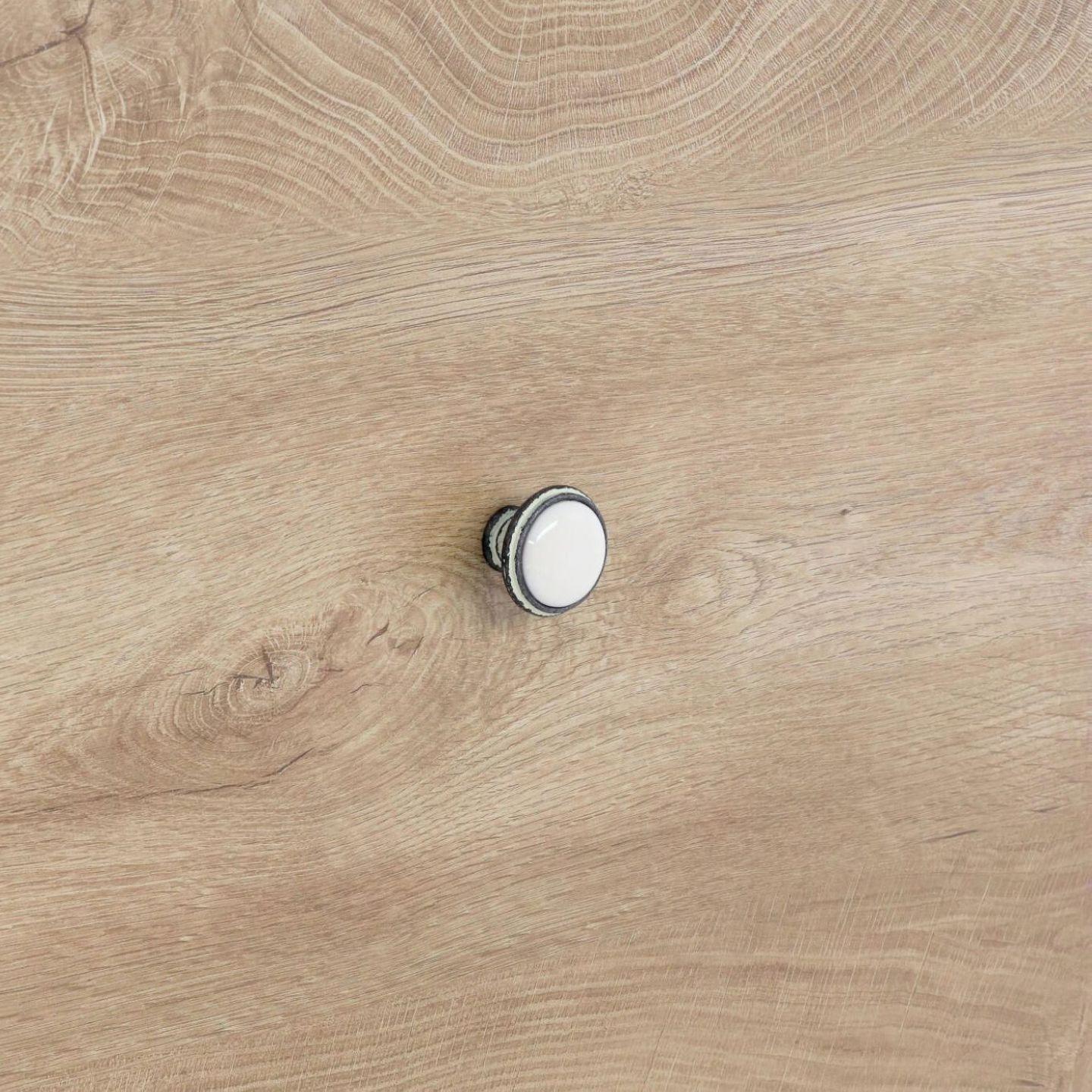 Bouton pour meubles en zamac et Porcelaine Diamètre 35mm Ivoire rustique - Beige, Zamak - Image 5