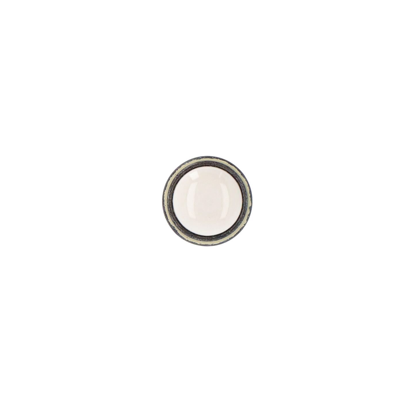 Bouton pour meubles en zamac et Porcelaine Diamètre 30mm Ivoire rustique - Beige, Zamak – Image 3