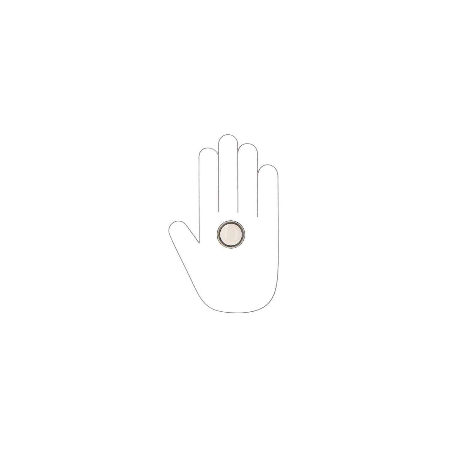 Bouton pour meubles en zamac et Porcelaine Diamètre 30mm Ivoire rustique - Beige, Zamak – Image 4