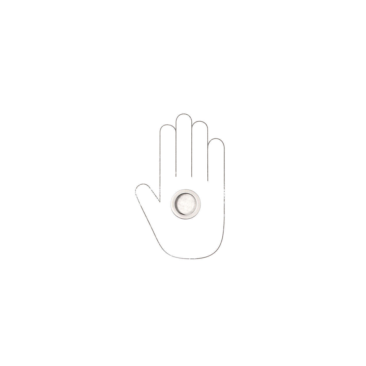 Poignée encastrée en zamac Diamètre 40mm Nichel satiné - Gris / argent, Zamak – Image 4