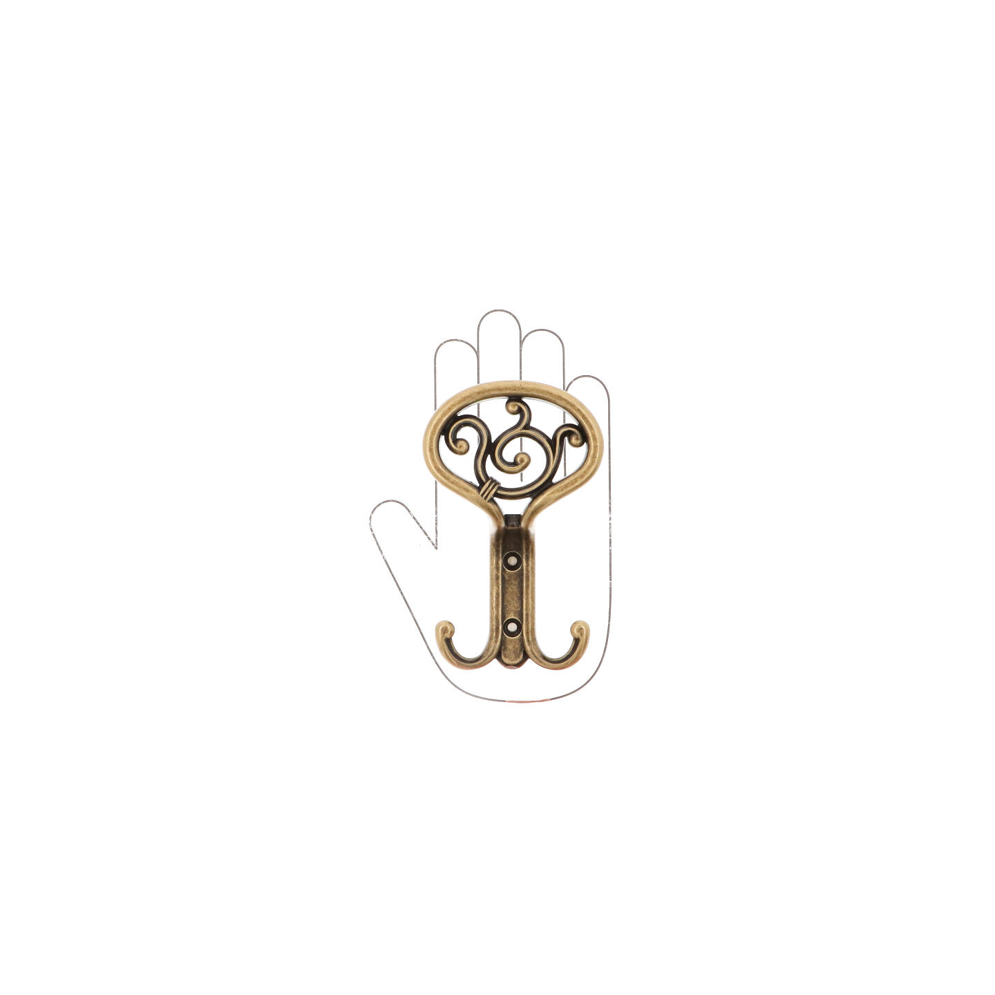Portemanteau en zamac Diamètre 85mm x 138 Florence antique - Marron, Zamak – Image 4
