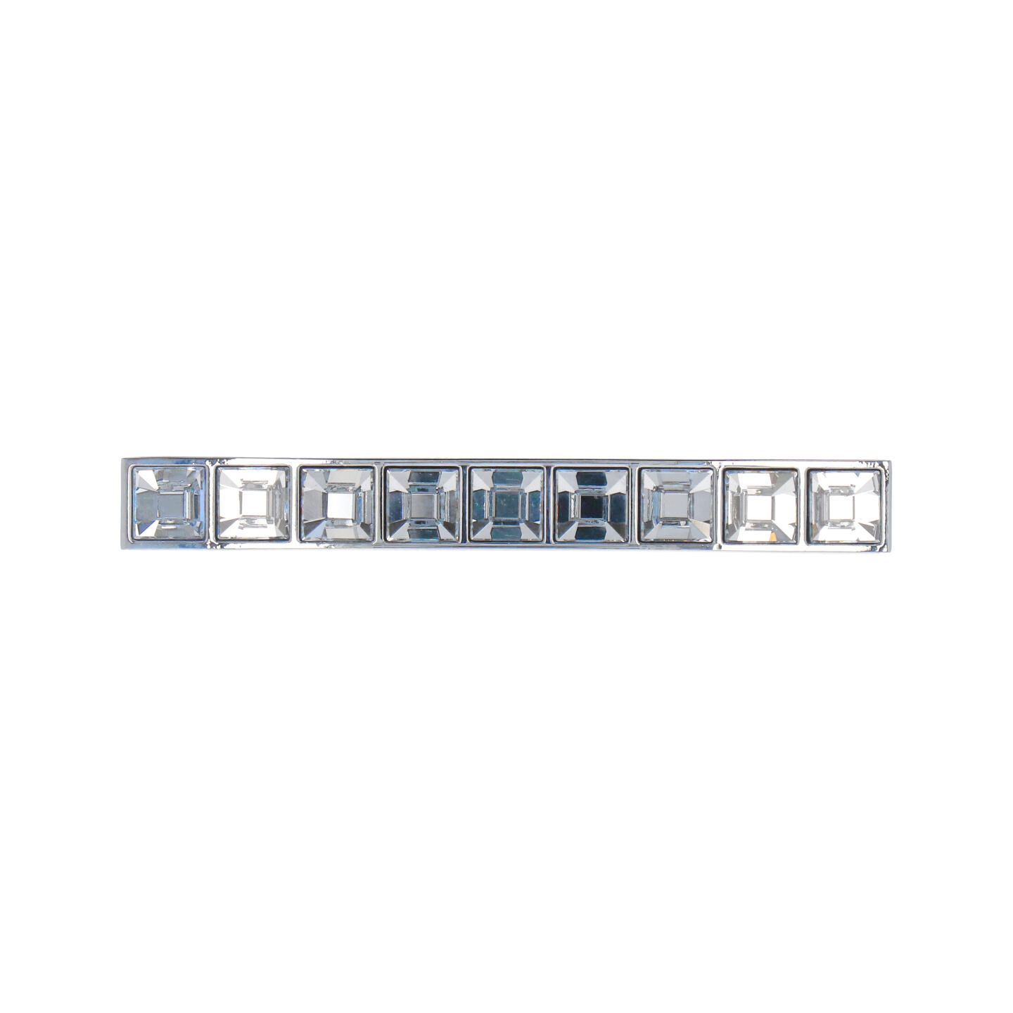 Poignée pour meubles en zamac et cristal Entraxe 96mm chrome poli - Gris / argent, Zamak – Image 3