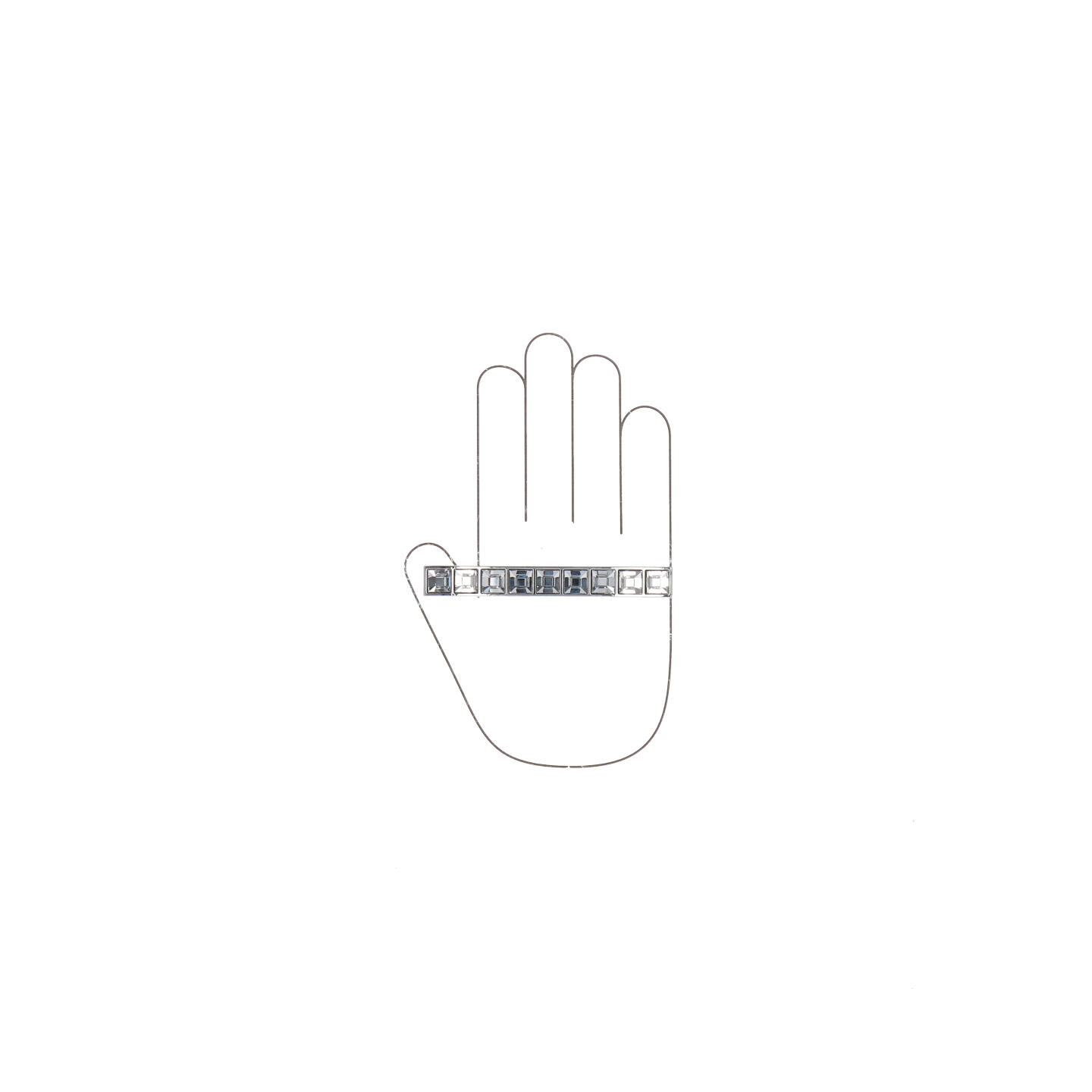 Poignée pour meubles en zamac et cristal Entraxe 96mm chrome poli - Gris / argent, Zamak – Image 4