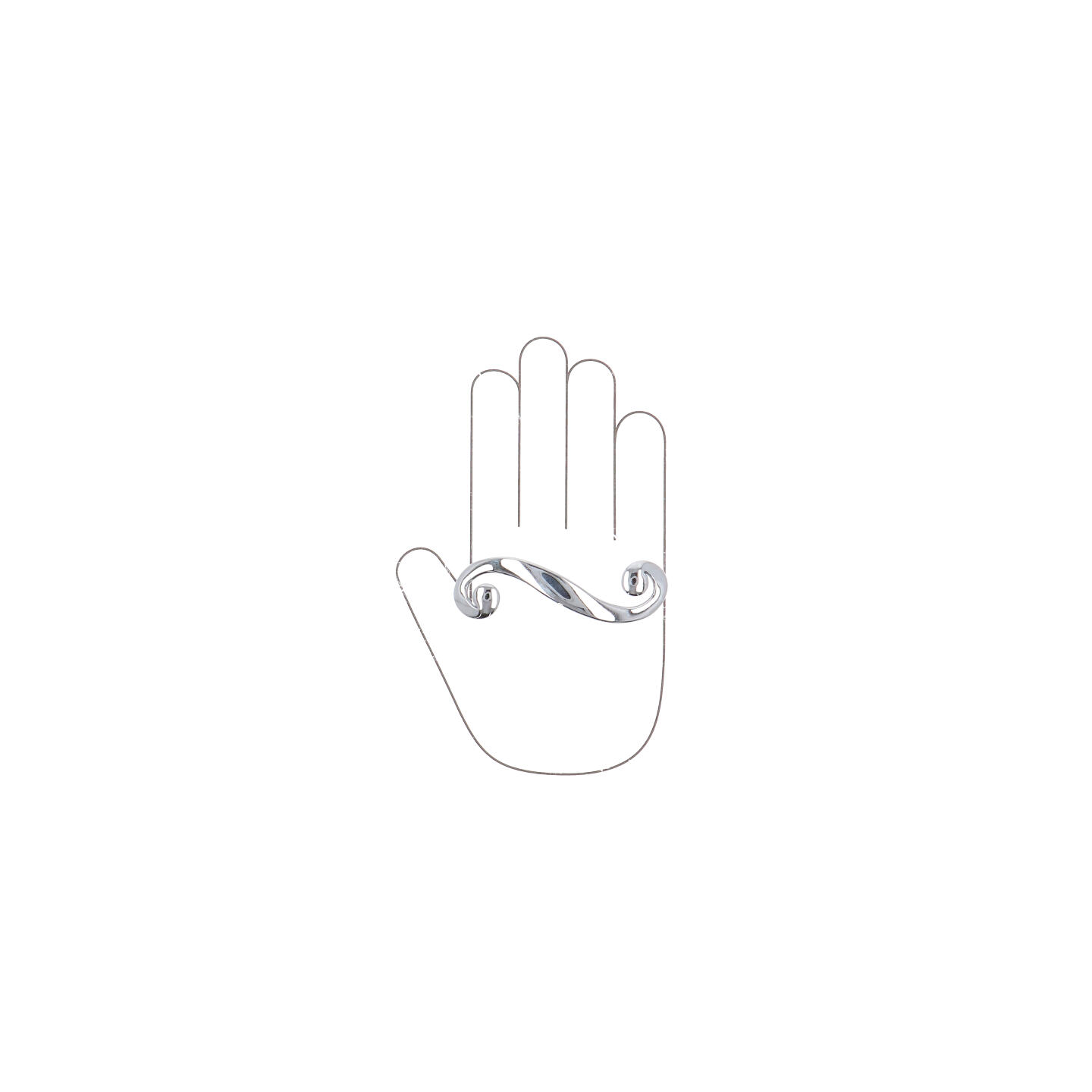 Poignée pour meubles en zamac Entraxe 64mm chrome poli - Gris / argent, Zamak – Image 4