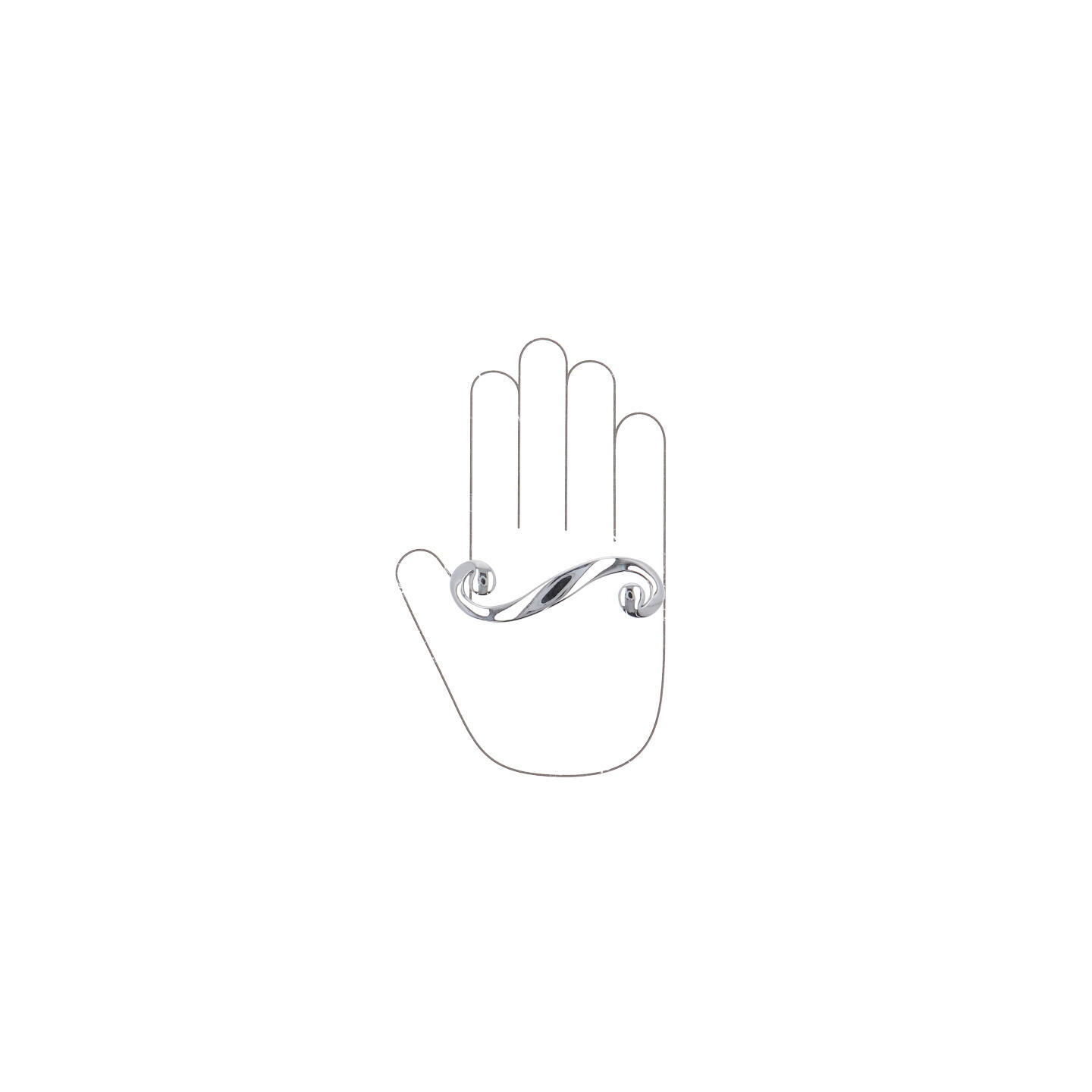 Poignée pour meubles en zamac Entraxe 64mm chrome poli - Gris / argent, Zamak – Image 4