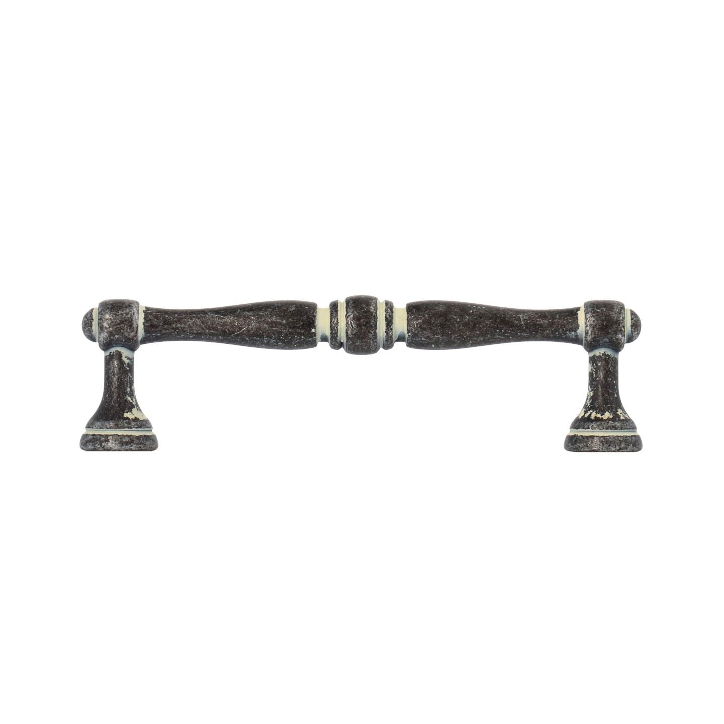 Poignée pour meubles en zamac Entraxe 96mm Ivoire rustique - Gris / argent, Zamak – Image 2